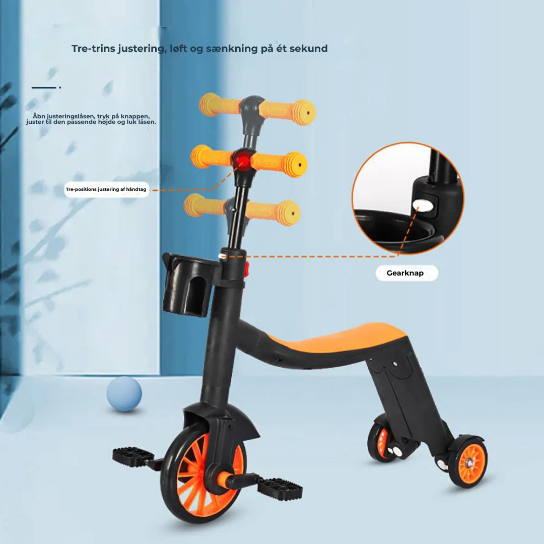 FlexiRide™  Fra Løbecykel til Løbehjul