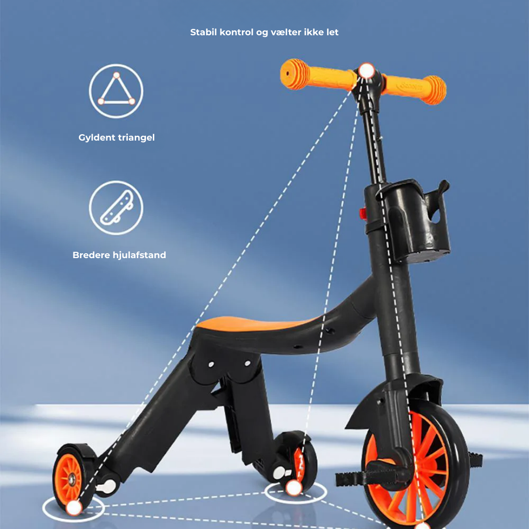 FlexiRide™  Fra Løbecykel til Løbehjul