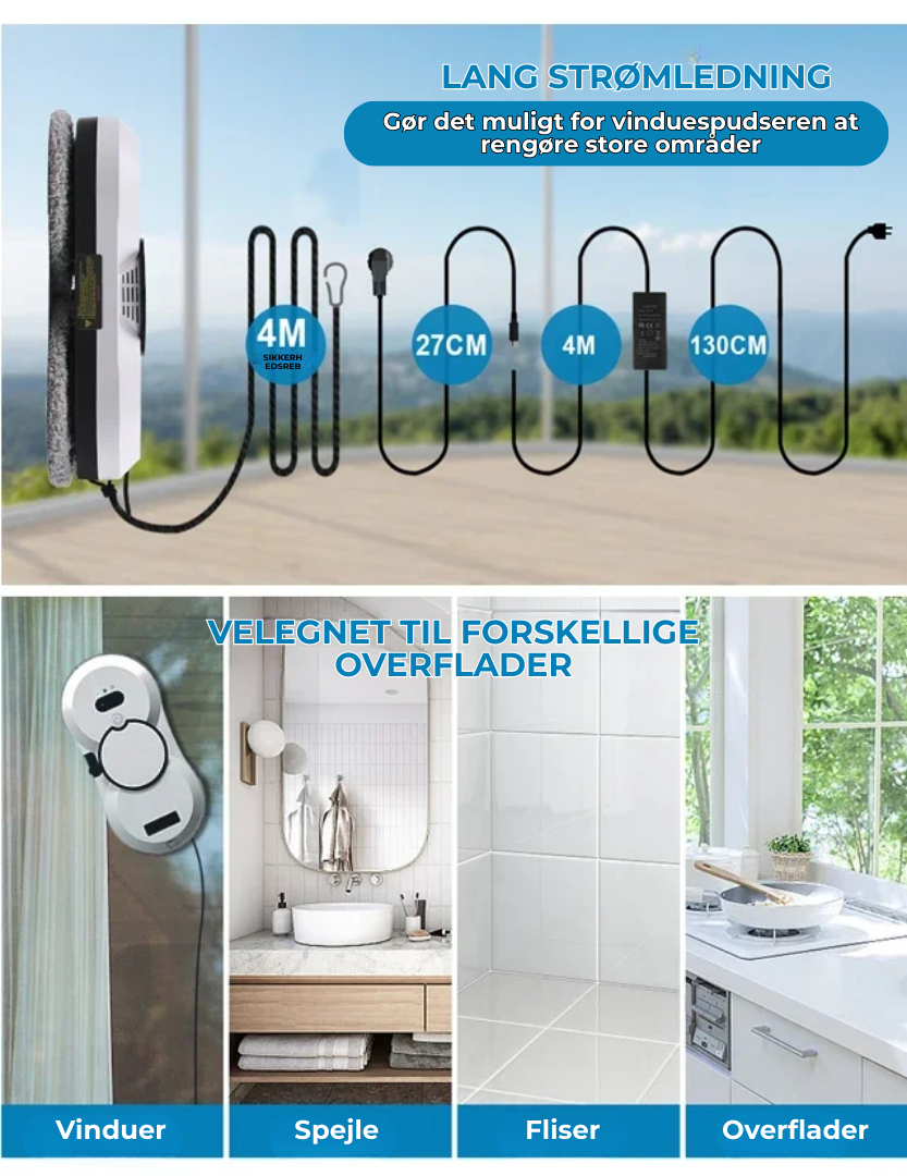 Automatisk Vinduesvasker - Renser vinduer uden stige eller besvær