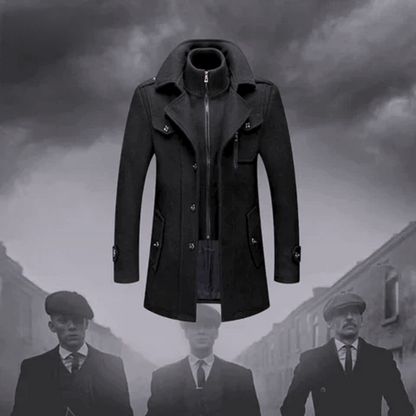 GentlemanJakke | Luksuriøs trenchcoat med dobbeltkrave til mænd