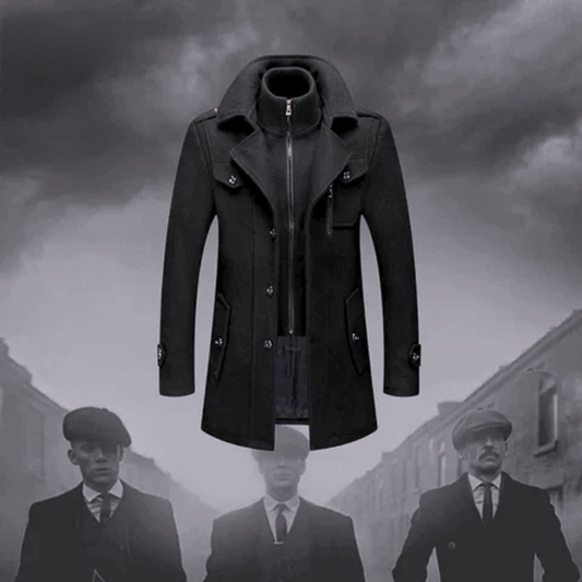 GentlemanJakke | Luksuriøs trenchcoat med dobbeltkrave til mænd