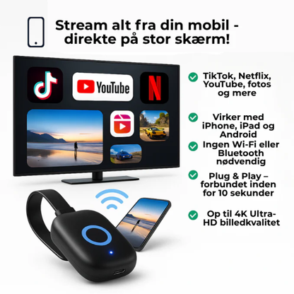 StreamBuddy™ | Forvandl din telefon til hjemmebio på 10 sekunder!
