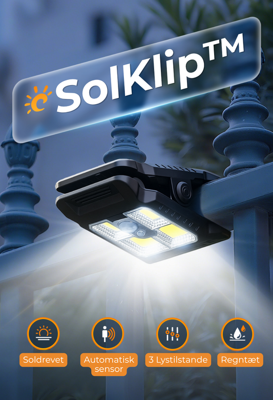 SolKlip™  Solardrevet udendørslampe med bevægelsessensor