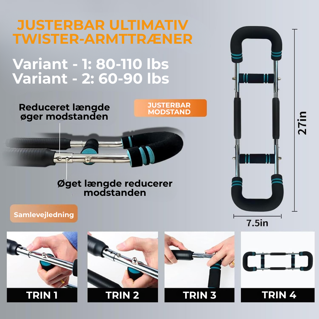 ArmTrainer Pro™ | Styrk arme, bryst og skuldre i én bevægelse