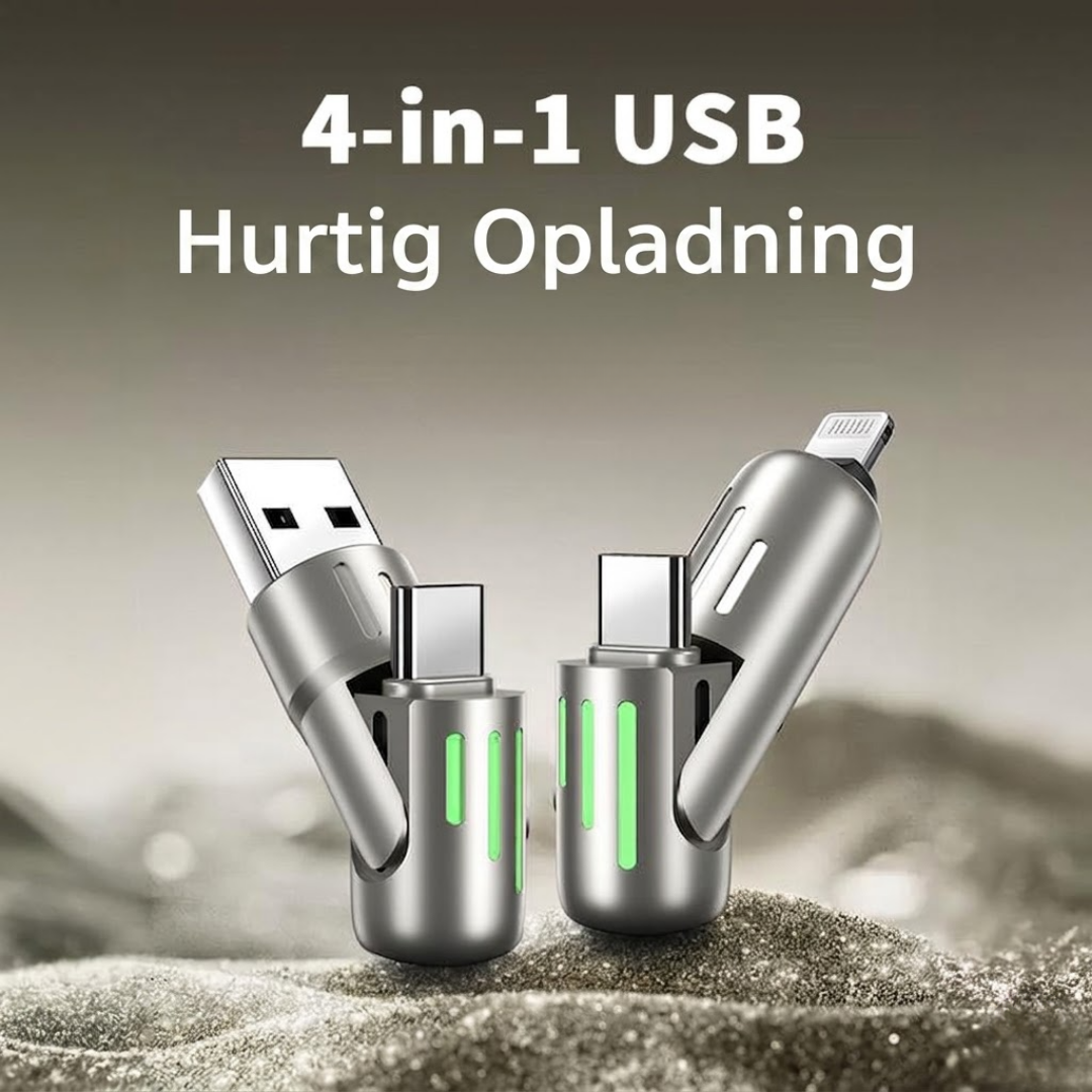 UniLad™ 4-i-1 hurtigopladerkabel – til alle dine enheder