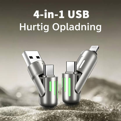 UniLad™ 4-i-1 hurtigopladerkabel – til alle dine enheder