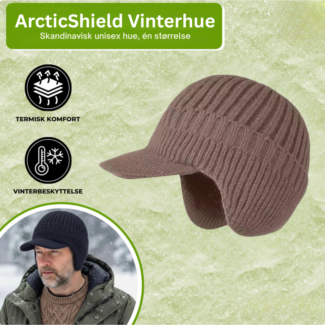 ArcticShield Vinterhue | Sig farvel til kolde ører med ekstra tyk, dobbeltstrikket komfort og integreret ørebeskyttelse!