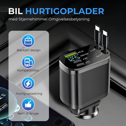 SmartcarAdapter l Fast charger for the car with starry sky mood lighting