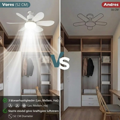 SocketFan™ 2-i-1 loftventilator med LED-lys