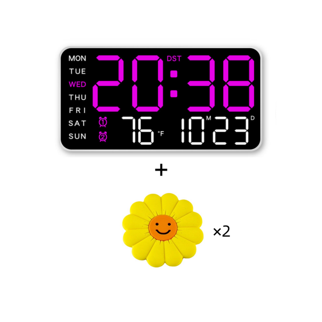 LED Vægur – med dato & termometer