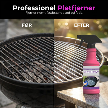 GrillRenSpray™ – Hurtigtvirkende fedtfjerner til grillen – ren grill på 60 sekunder