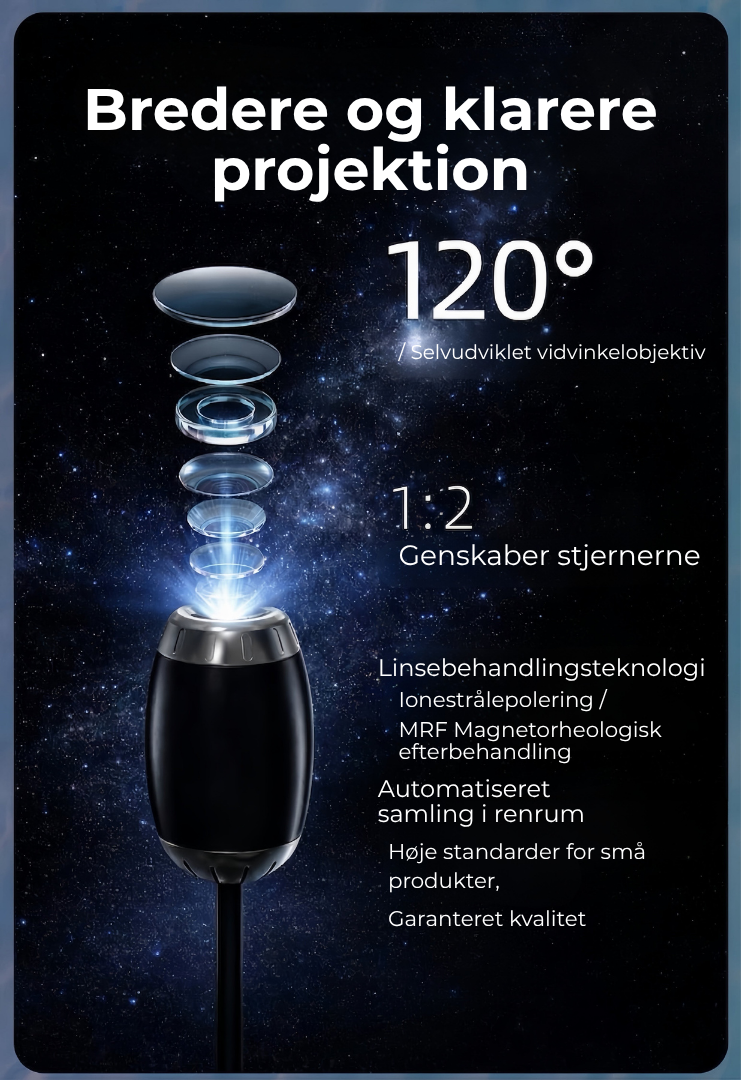StjerneGlød™  Mini natlys med galaxieprojektion