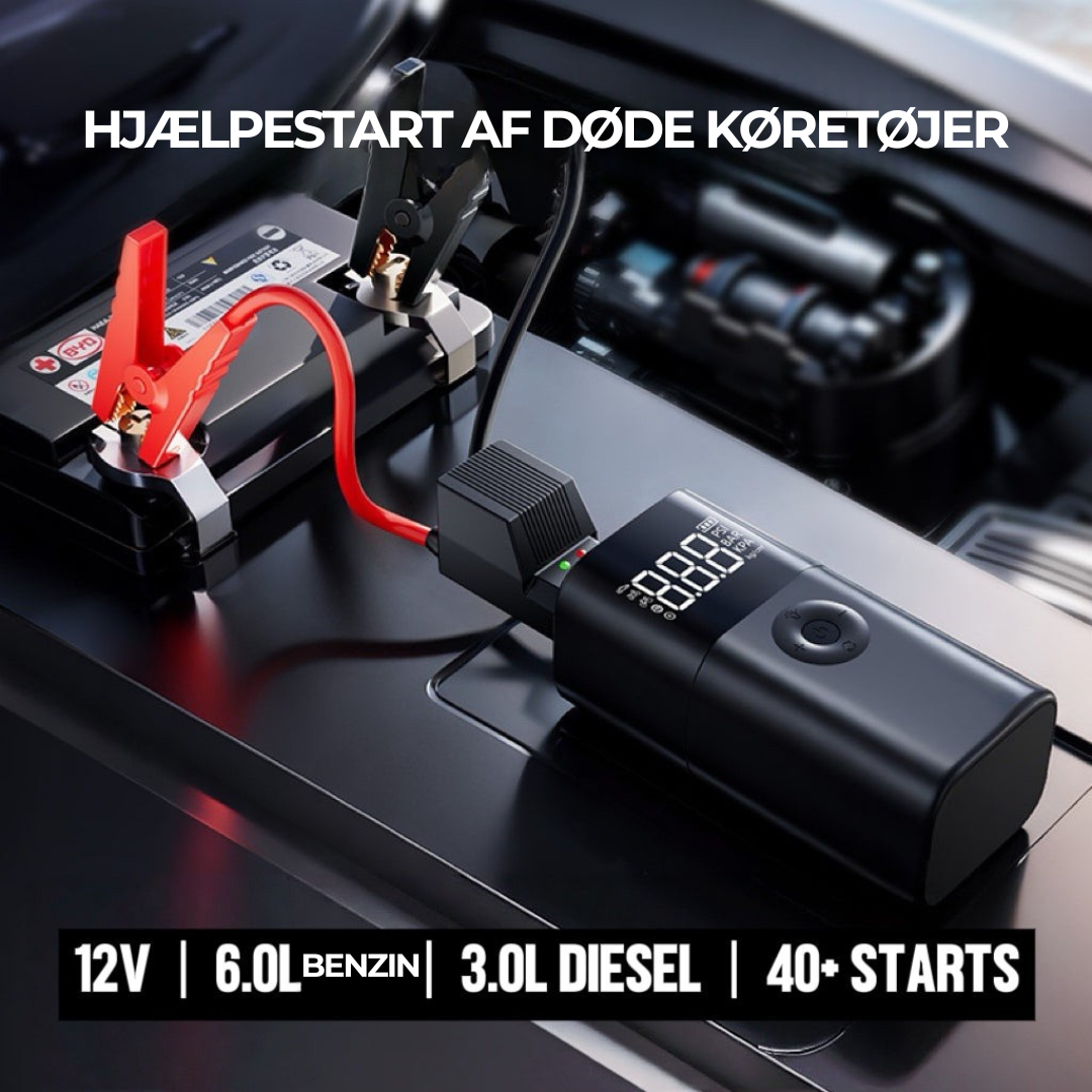 NødStart™ 5-i-1 bærbar bilstarter – et must-have til enhver bilnødsituation