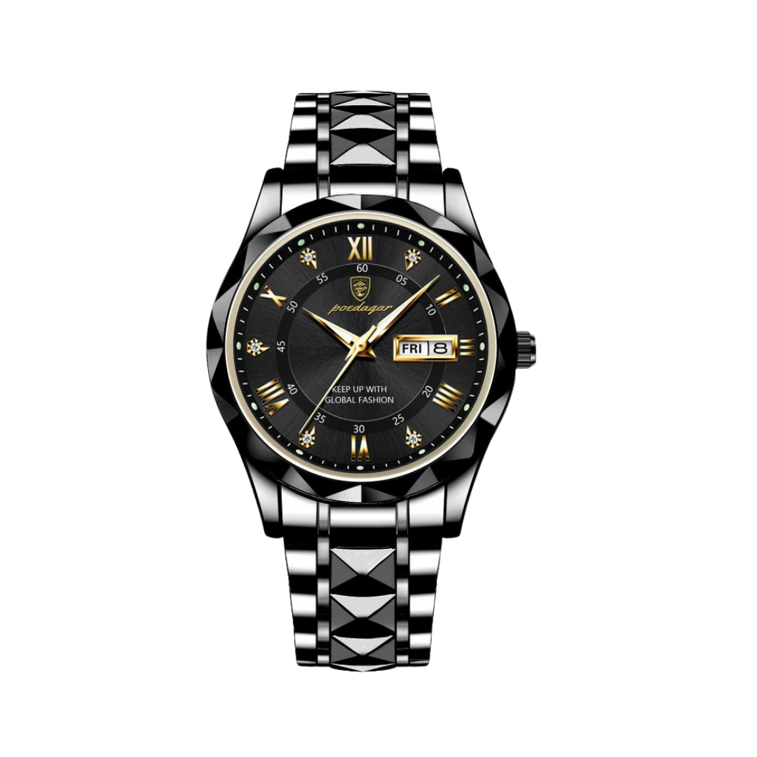 Poedagar - 40mm Vandtæt quartz-ur i rustfrit stål.