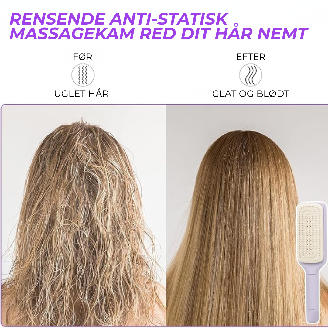 LykkeBørste| Den Smarte Kam Der Rengør Sig Selv