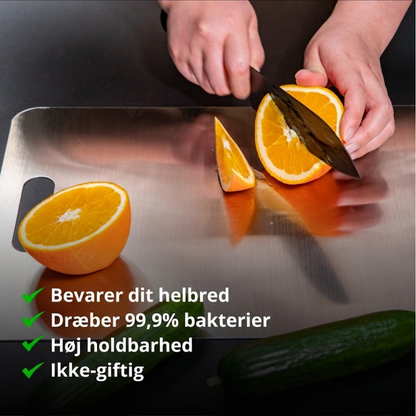 SteelBræt™ Professionelt skærebræt i rustfrit stål – uden PFA'er