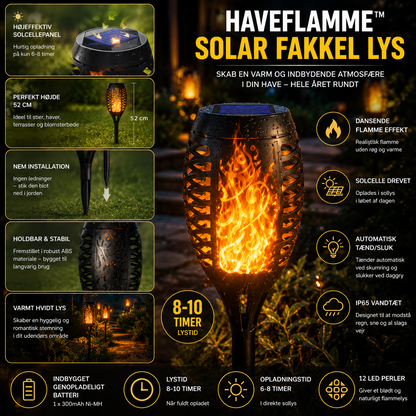 HaveFlamme™ Solcellefakkel med realistisk flamme-effekt