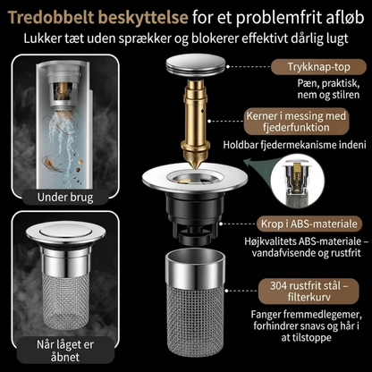AfløbsVagt™ Rustfrit afløbsfilter – stop tilstopning før det sker