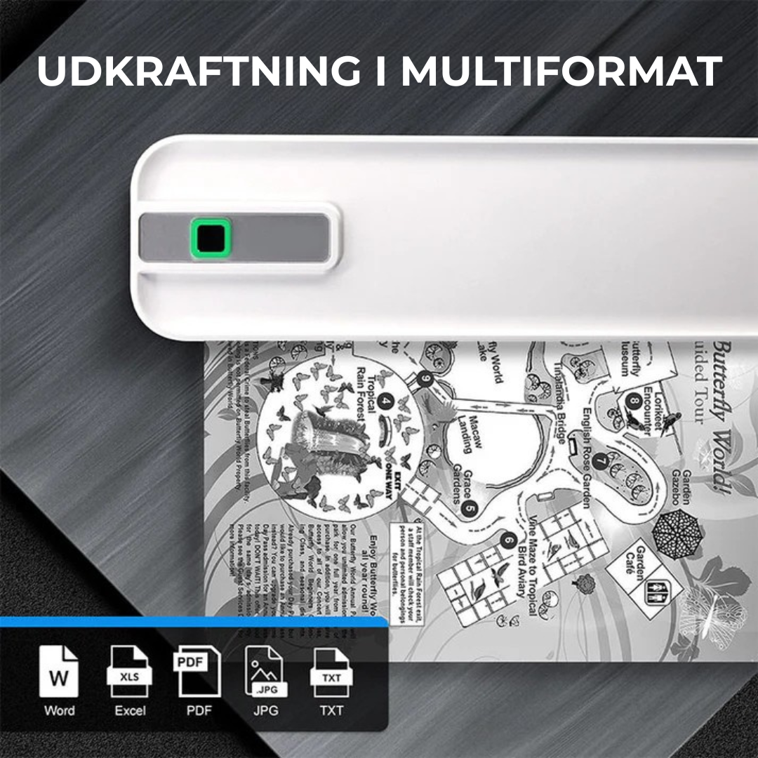 PrintGo™ l Mini Bærbar Bluetooth-printer