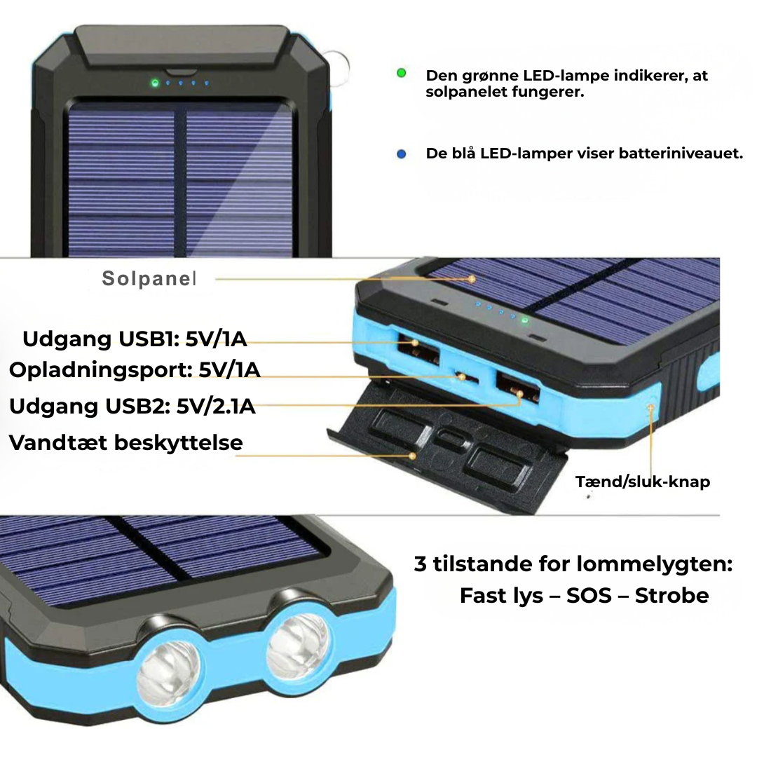 Solarbank™ Den grønne måde at oplade din telefon på