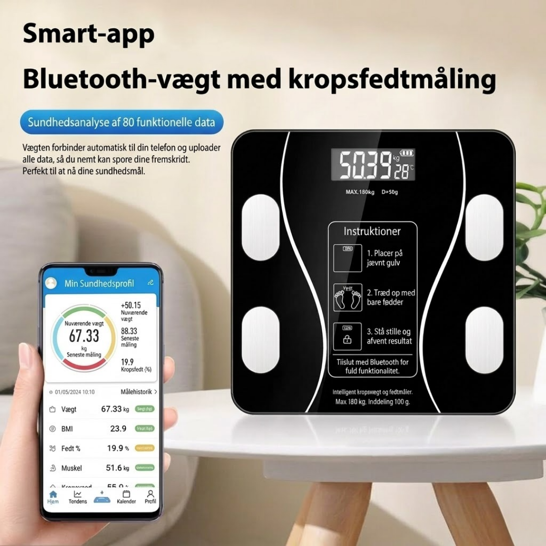 SmartVægt™ Bluetooth vægt med kropsanalyse