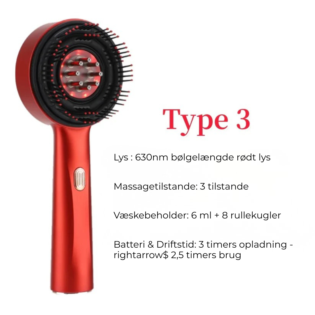 Rødlys Massagebørste | Næring, Afslapning, Vækst – Den Ultimative Hovedbundsmassageoplevelse Venter