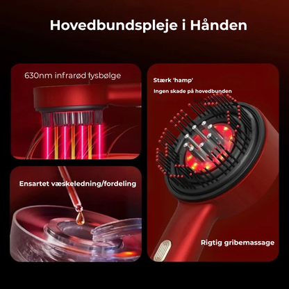 Rødlys Massagebørste | Næring, Afslapning, Vækst – Den Ultimative Hovedbundsmassageoplevelse Venter
