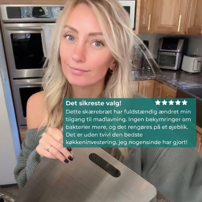 SteelBræt™ Professionelt skærebræt i rustfrit stål – uden PFA'er