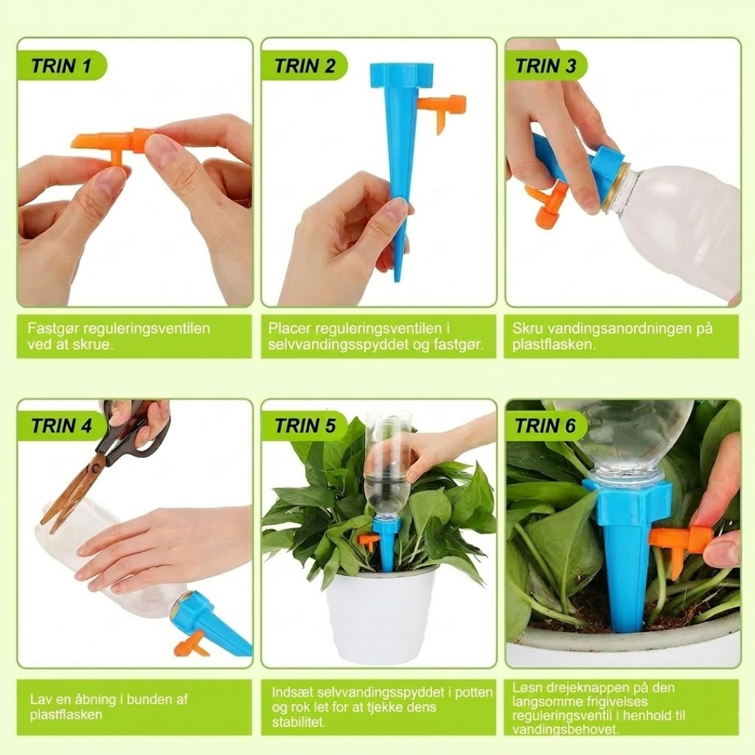 FerieVand™ Automatisk plantevandings spike, brug en flaske og hold planterne friske i op til 2 uger