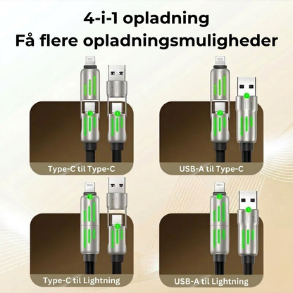 UniLad™ 4-i-1 hurtigopladerkabel – til alle dine enheder