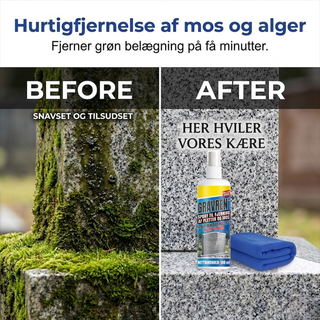 GravRen™ Rengørings- og restaureringsspray til gravsten