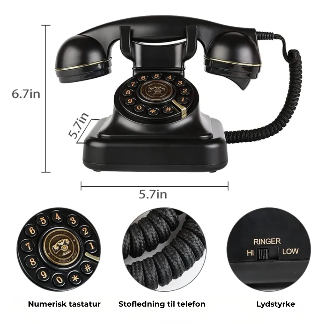 RingSomFør™ – Klassisk drejeskivetelefon, forbundet til din smartphone