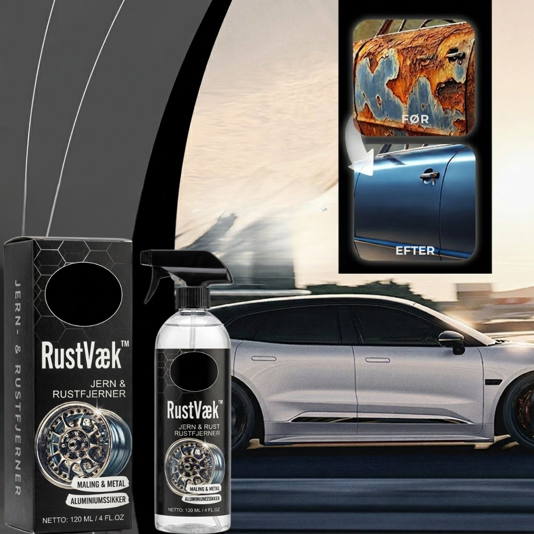 RustVæk™ Rustfjerner spray til bil og metaloverflader