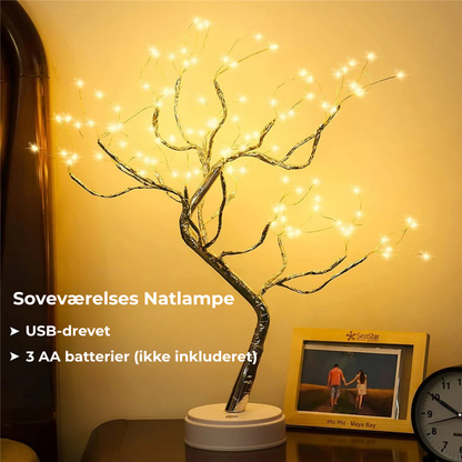 LysTræ | 108 LED Fe Lyskæde Åndetræ – Fjernbetjent Bonsai Fyrfluelampe, USB/Batteridrevet Natlys til Soveværelse eller Festdekoration