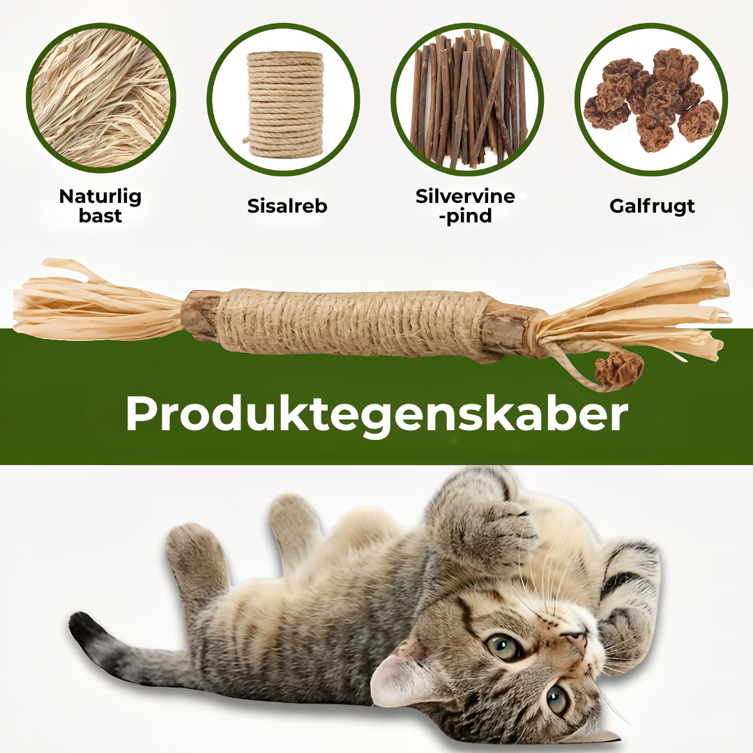 KatteKnas™ Naturlige silvervine tandpinde – rene tænder, glad kat