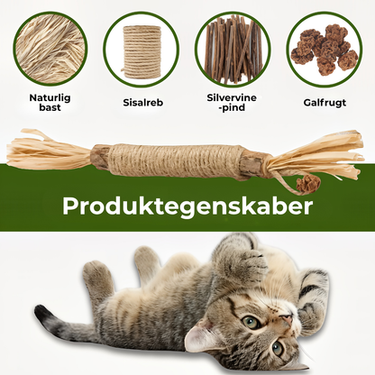 KatteKnas™ Naturlige silvervine tandpinde – rene tænder, glad kat