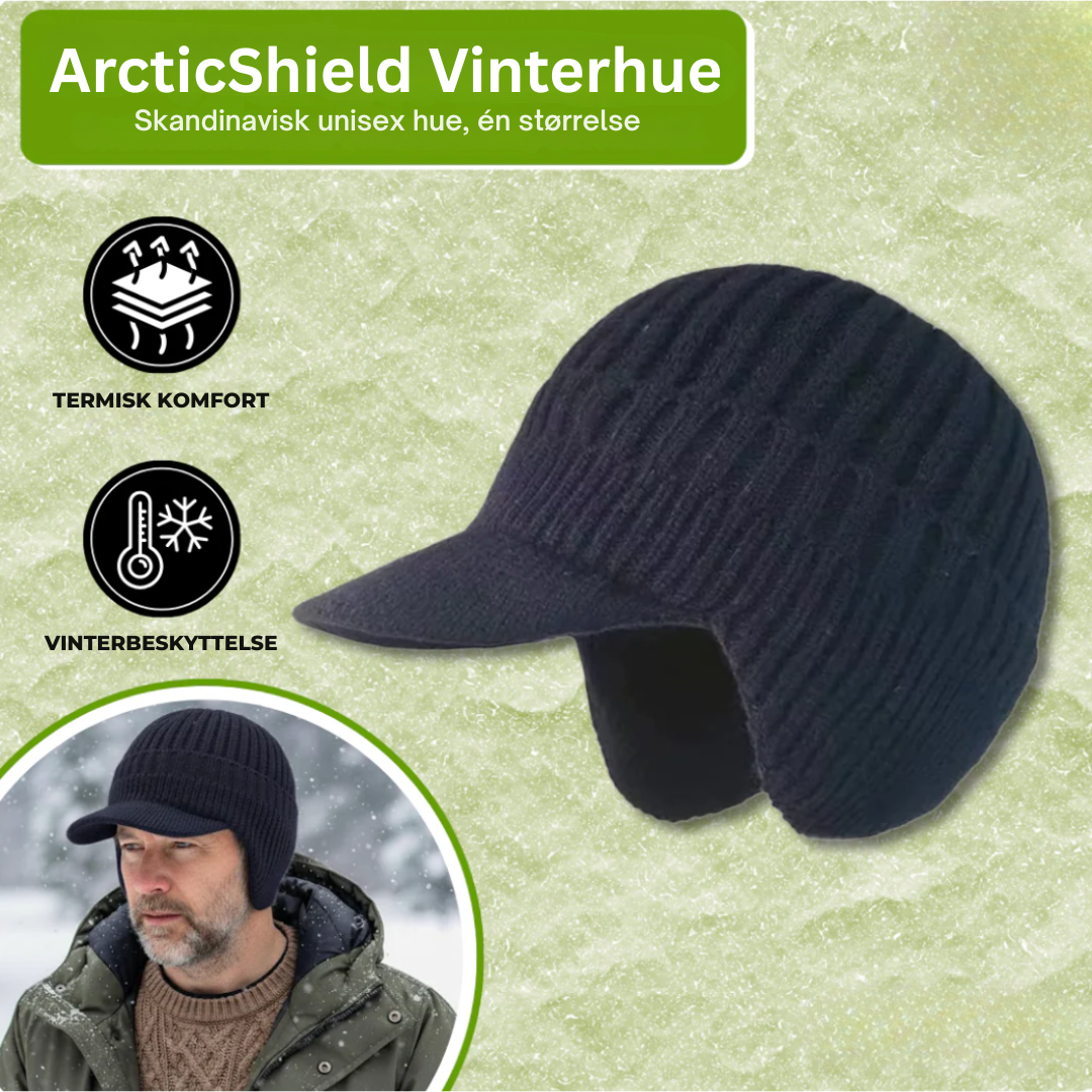 ArcticShield Vinterhue | Sig farvel til kolde ører med ekstra tyk, dobbeltstrikket komfort og integreret ørebeskyttelse!