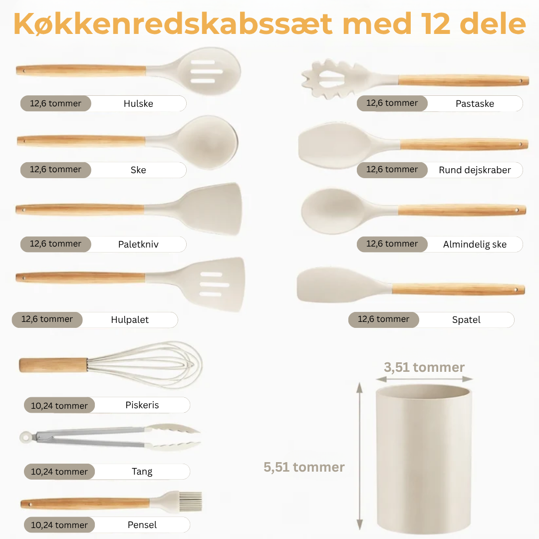 ChefSæt™ Komplet silikone køkkensæt