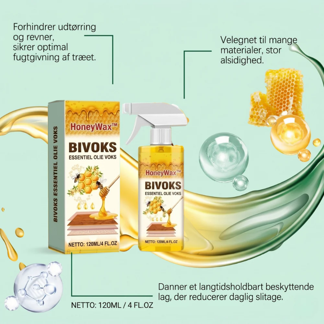 HoneyWax™  Alt-i-en Bivoks-spray til Træpleje