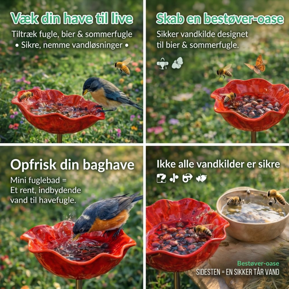 HaveFugl™ – Blomsterformet fuglebad