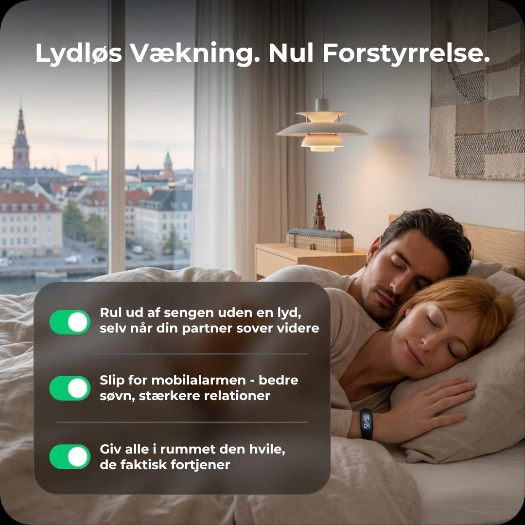 BuzzBand™  Stille vibrationer vækker dig, ikke din partner.