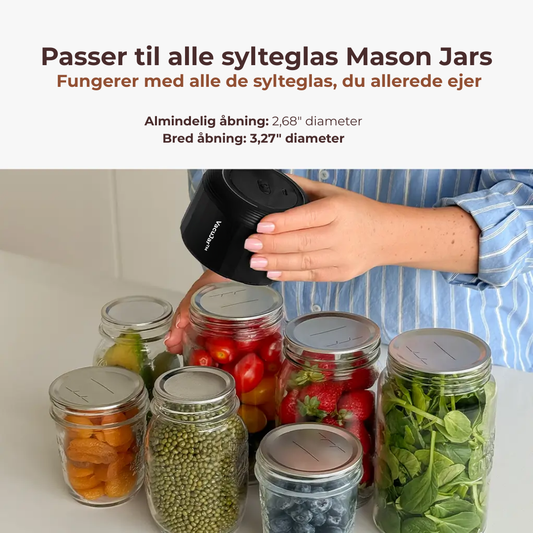 VacuJar™ | Passer til næsten alle sylteglas – 70 mm & 86 mm (standardstørrelser)