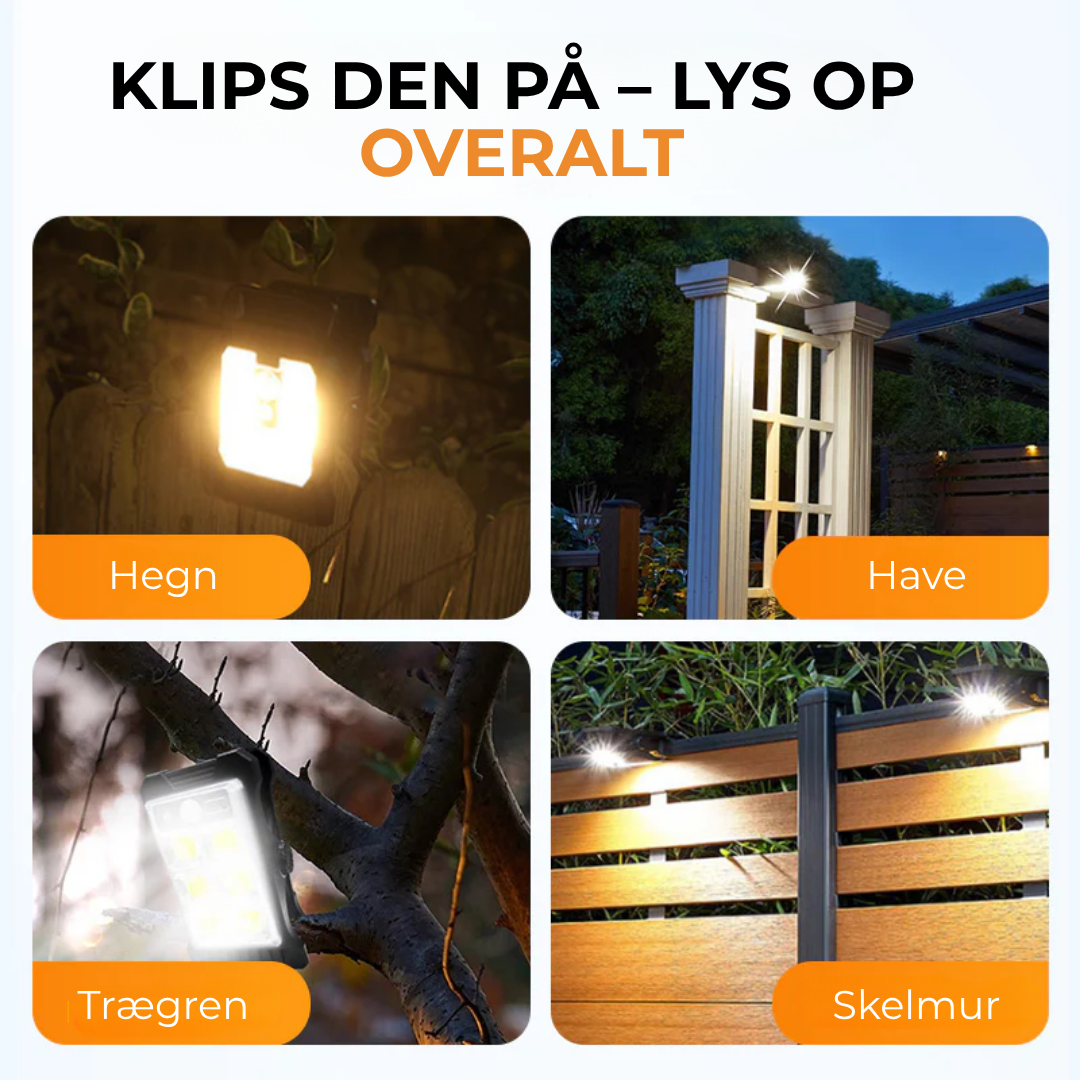 SolKlip™  Solardrevet udendørslampe med bevægelsessensor