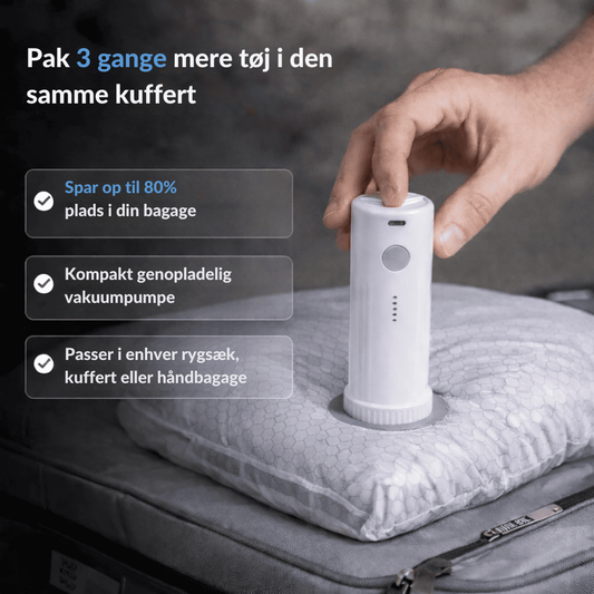 VakuRum™ – Sug luften ud og få dobbelt så meget plads i kufferten og skabet