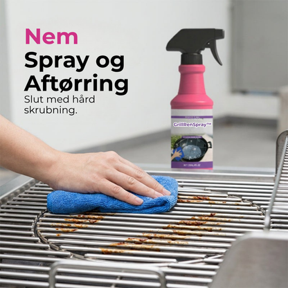 GrillRenSpray™ – Hurtigtvirkende fedtfjerner til grillen – ren grill på 60 sekunder