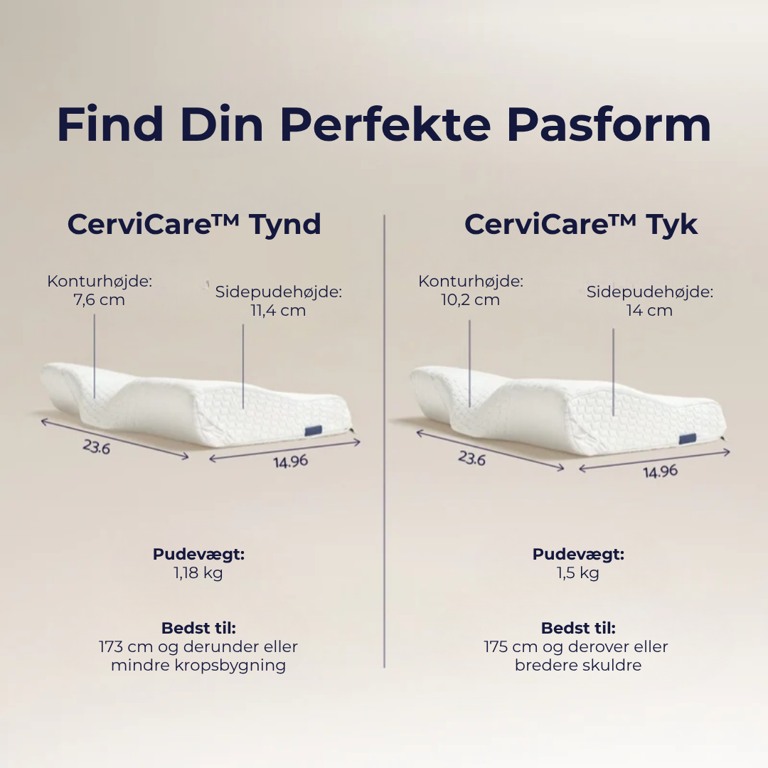 CerviCare™ Klinisk nakke- og rygpude til smertefri søvn