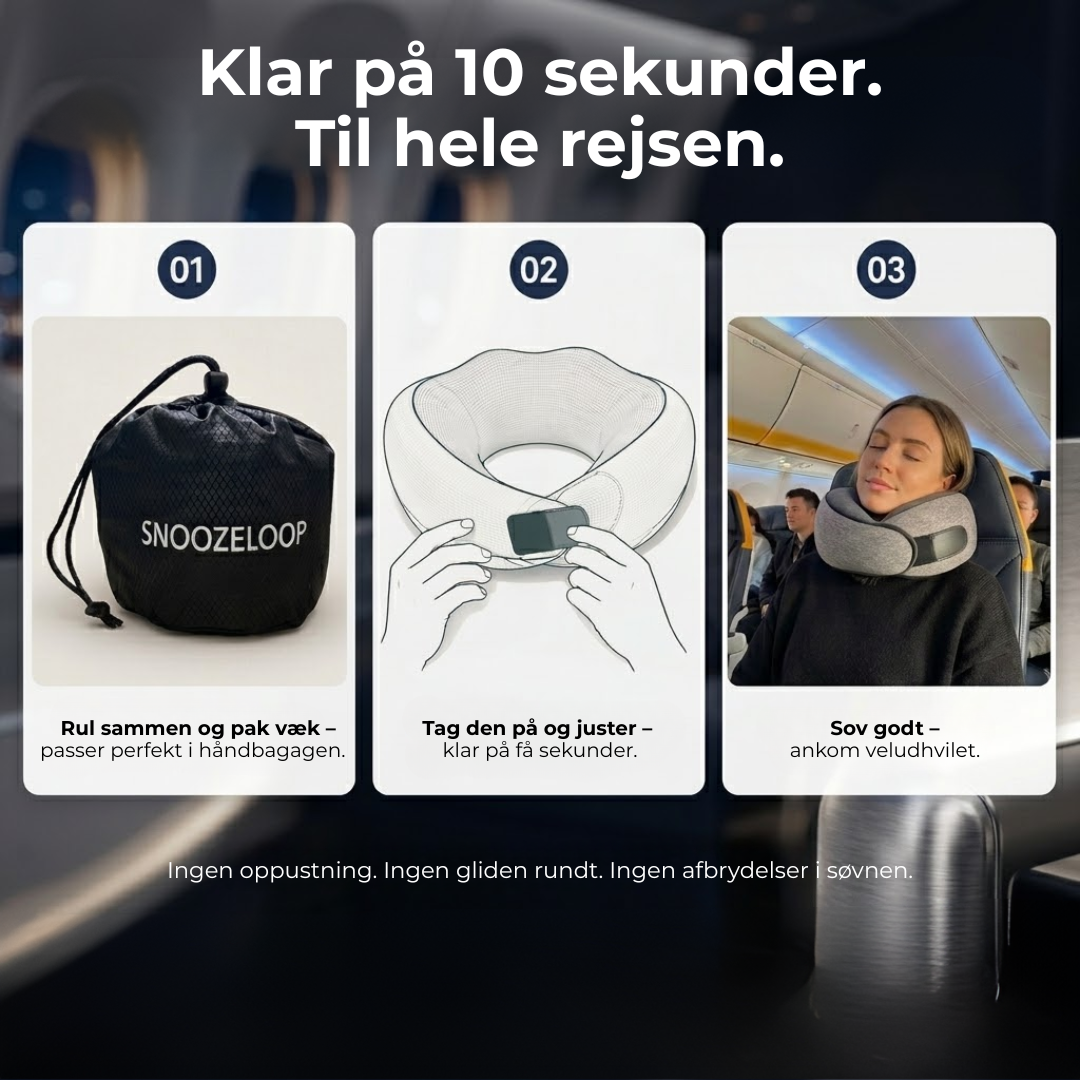 FlyPude™ | Sov på flyet som derhjemme - kompakt og ergonomisk