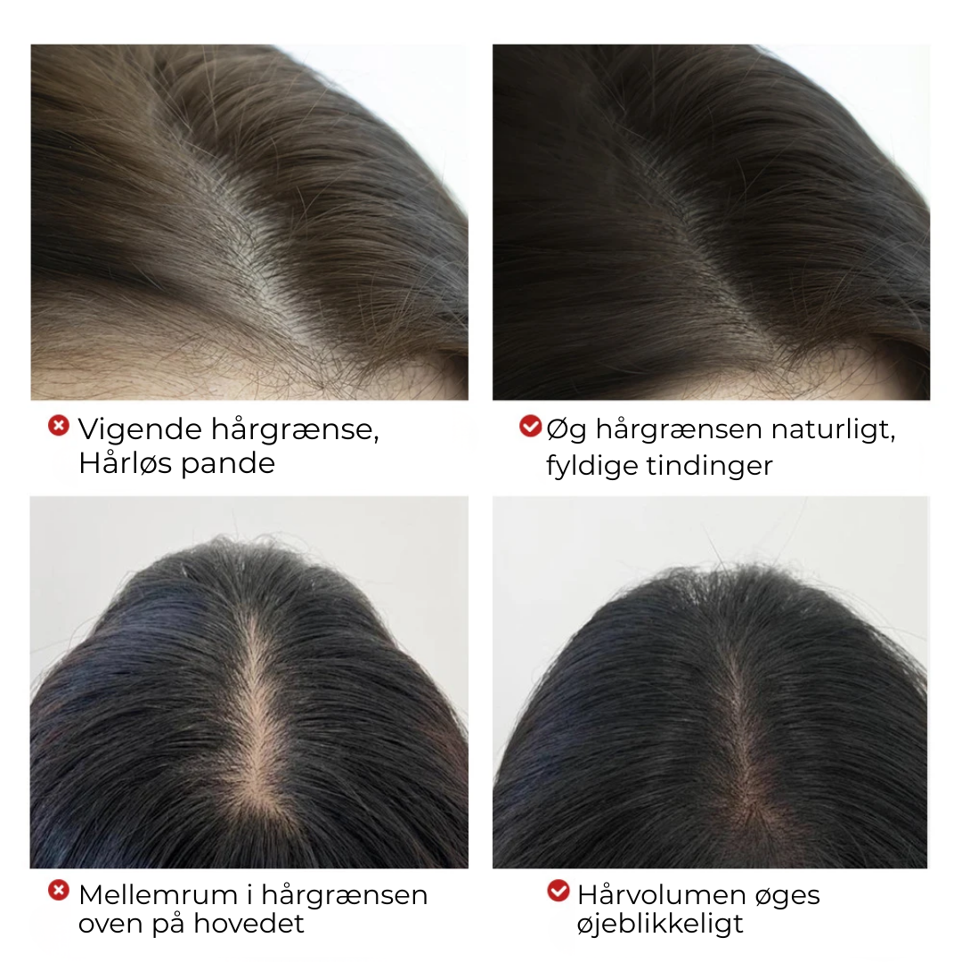 GråVæk™ | Fyldigere Hår på Sekunder – Skjul Tynde Hår & Grå Rødder Øjeblikkeligt!
