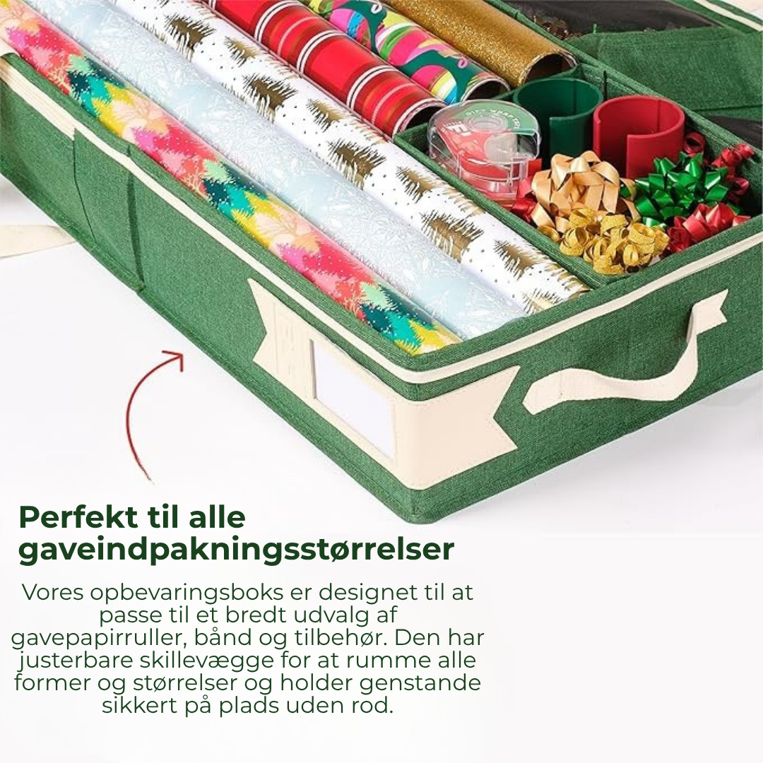 Opbevaring til gavepapir | Aldrig mist en sløjfe igen — dine gaveindpakningsmaterialer har endelig et hjem!