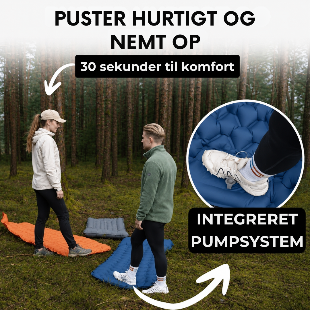 ShelterPad™ Komfortabel søvn, indbygget pumpe, let og kompakt